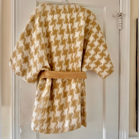 Anthropologie Elevenses Houndstooth Wrap Coat Career Preppy Academia - Picture 6 of 11